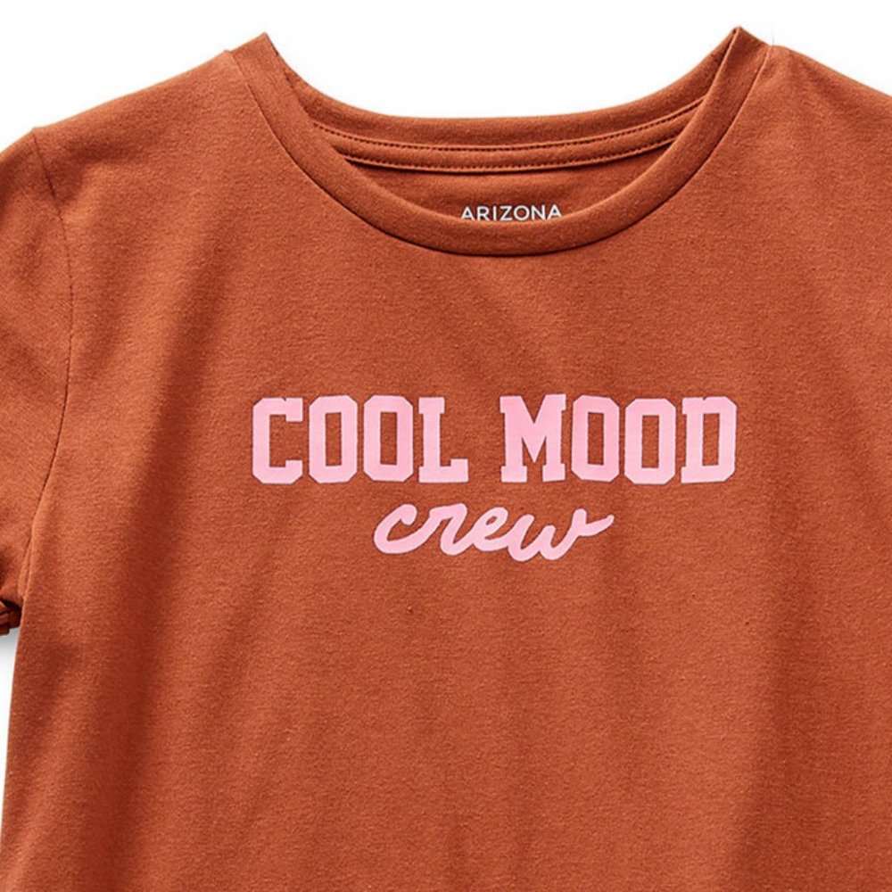 Arizona Little & Big Girls Round Neck Short Sleeve Graphic T-Shirt Size 14